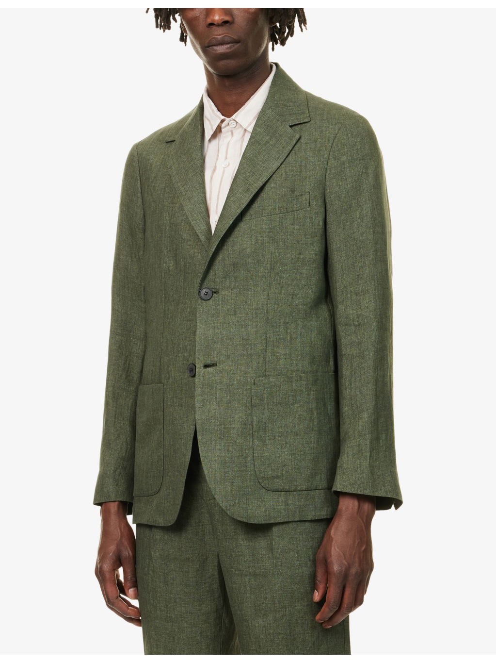 Notched-Lapel Regular-Fit Linen Blazer - 3