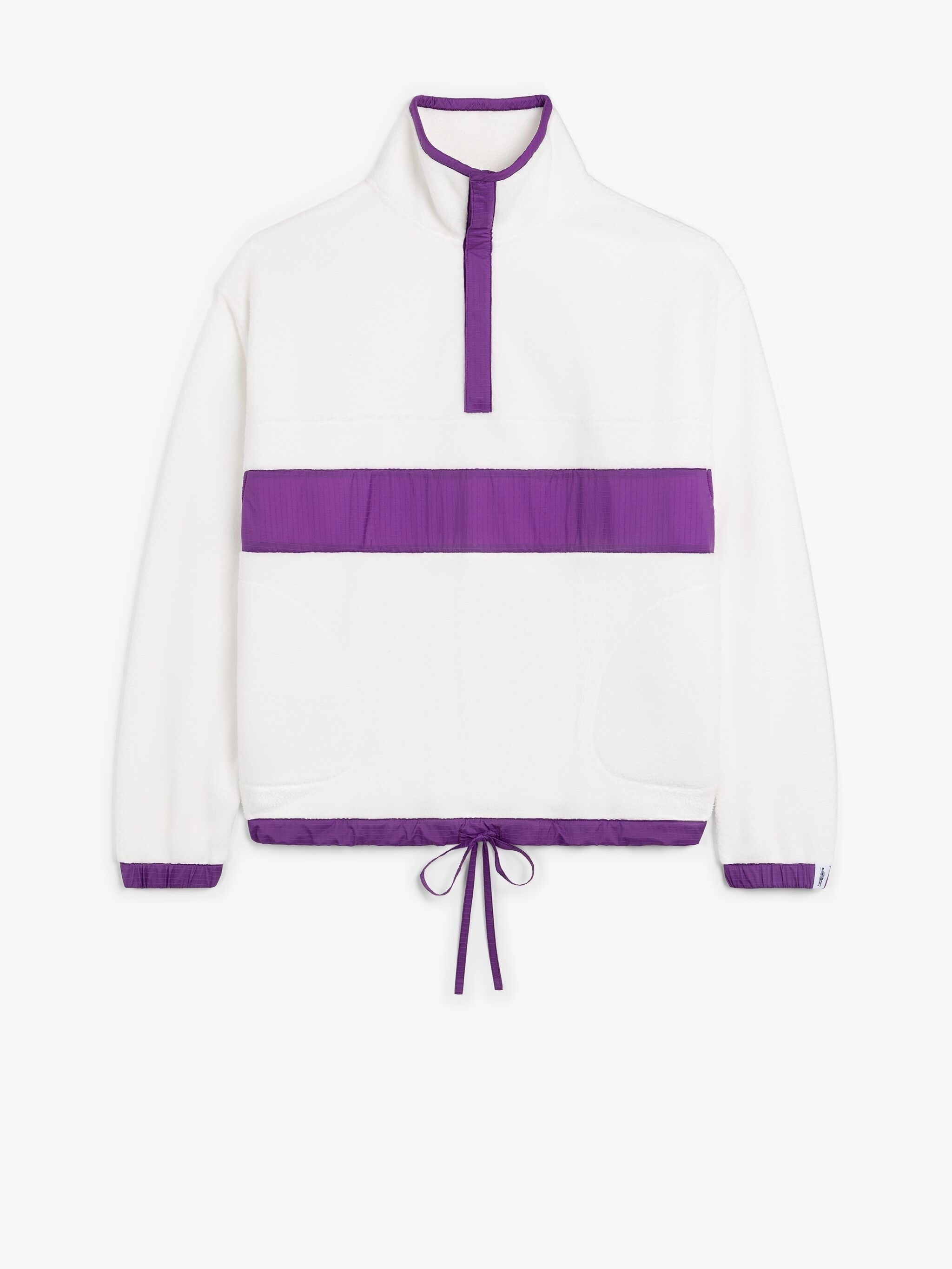 PURPLE & WHITE FLEECE POPOVER JACKET - 1