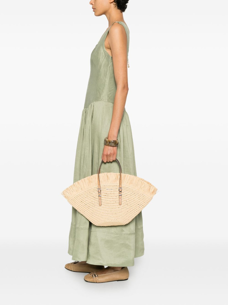 MICHAEL KORS Isa fringed woven beach bag outlook