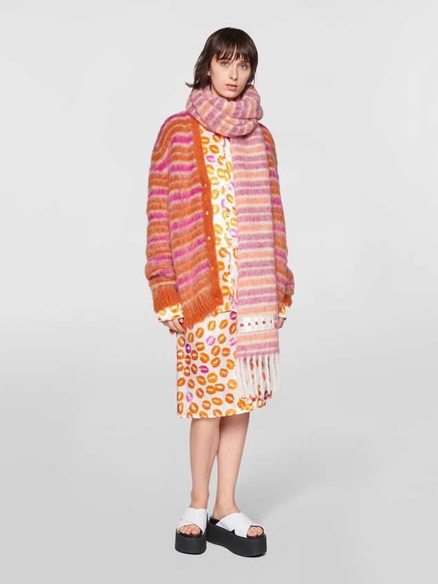MULTICOLOURED STRIPED MOHAIR CARDIGAN - 5