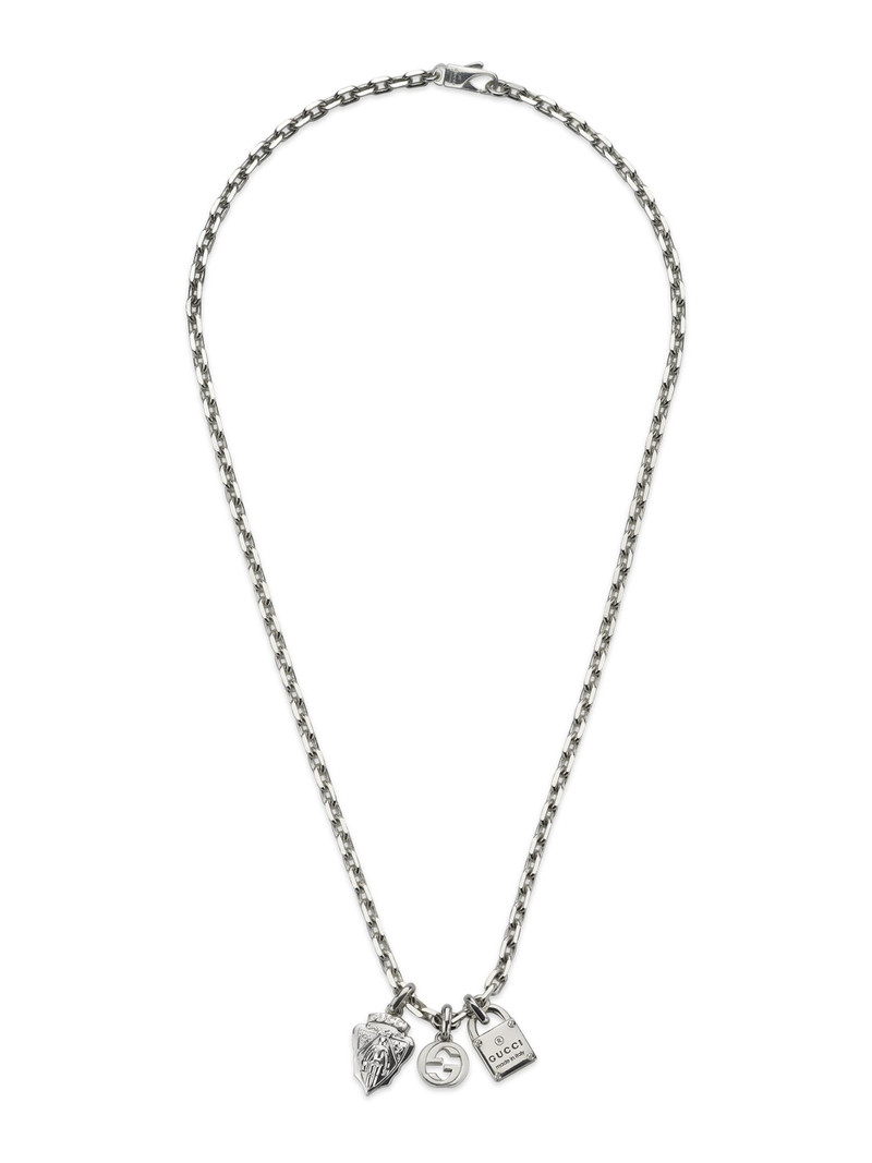 Men's Trademark Sterling Silver Logo Charm Necklace - Silver 1