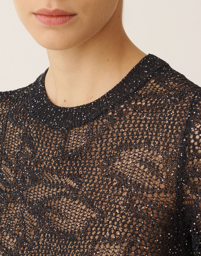 Sweater in midnight blue micro sequins 5