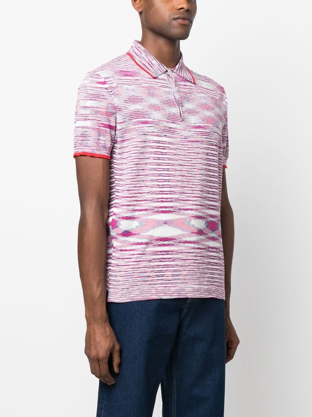 marl-knit polo shirt - 3