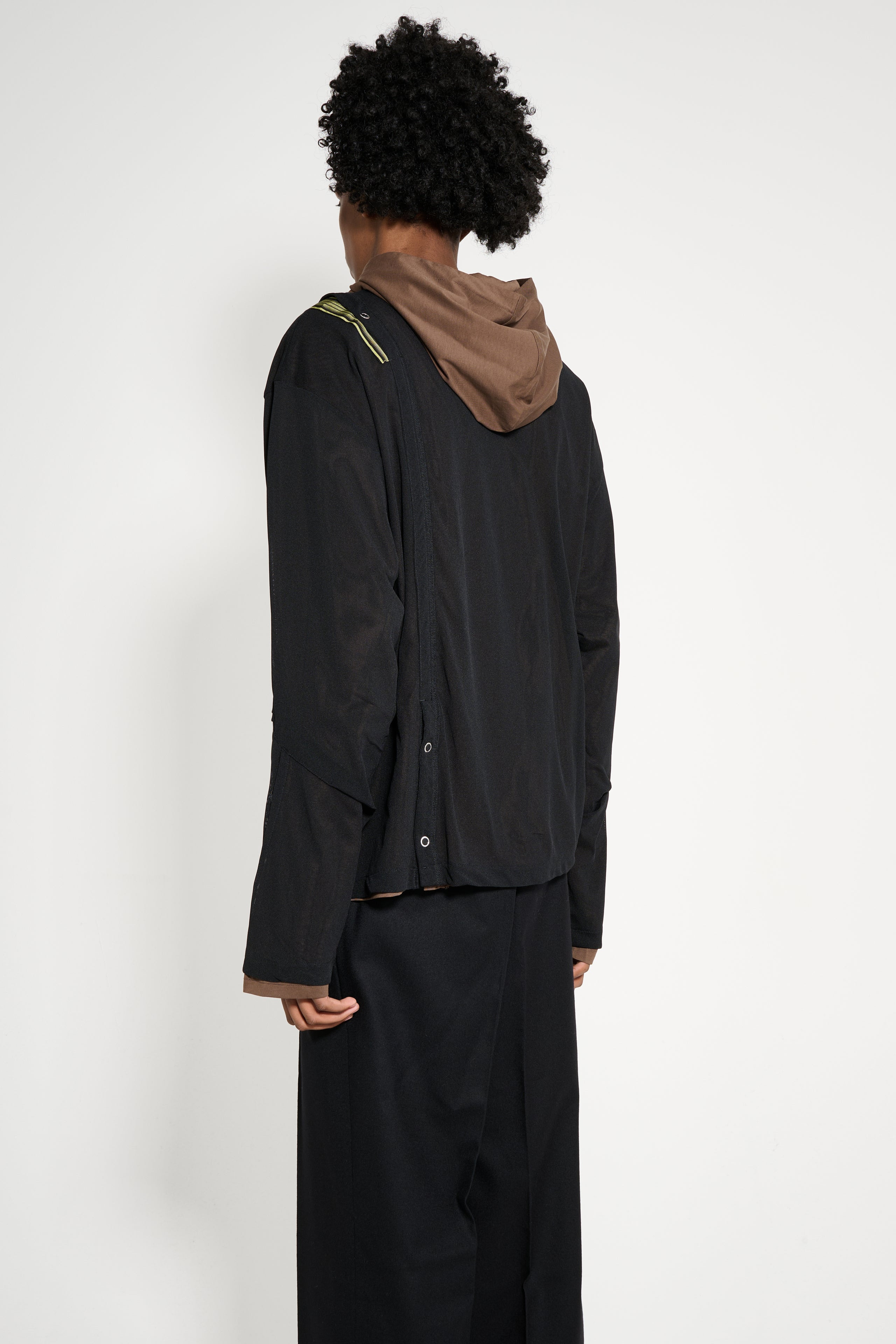 KIKO KOSTADINOV INEX HOODED TOP BROWN / BLACK - 4