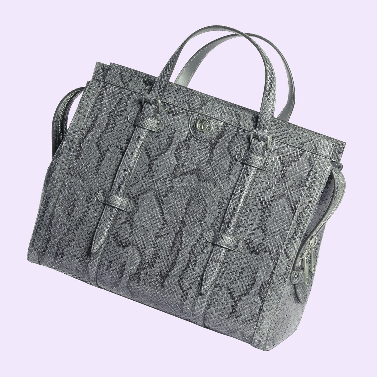 Python medium tote bag with Double G - 4