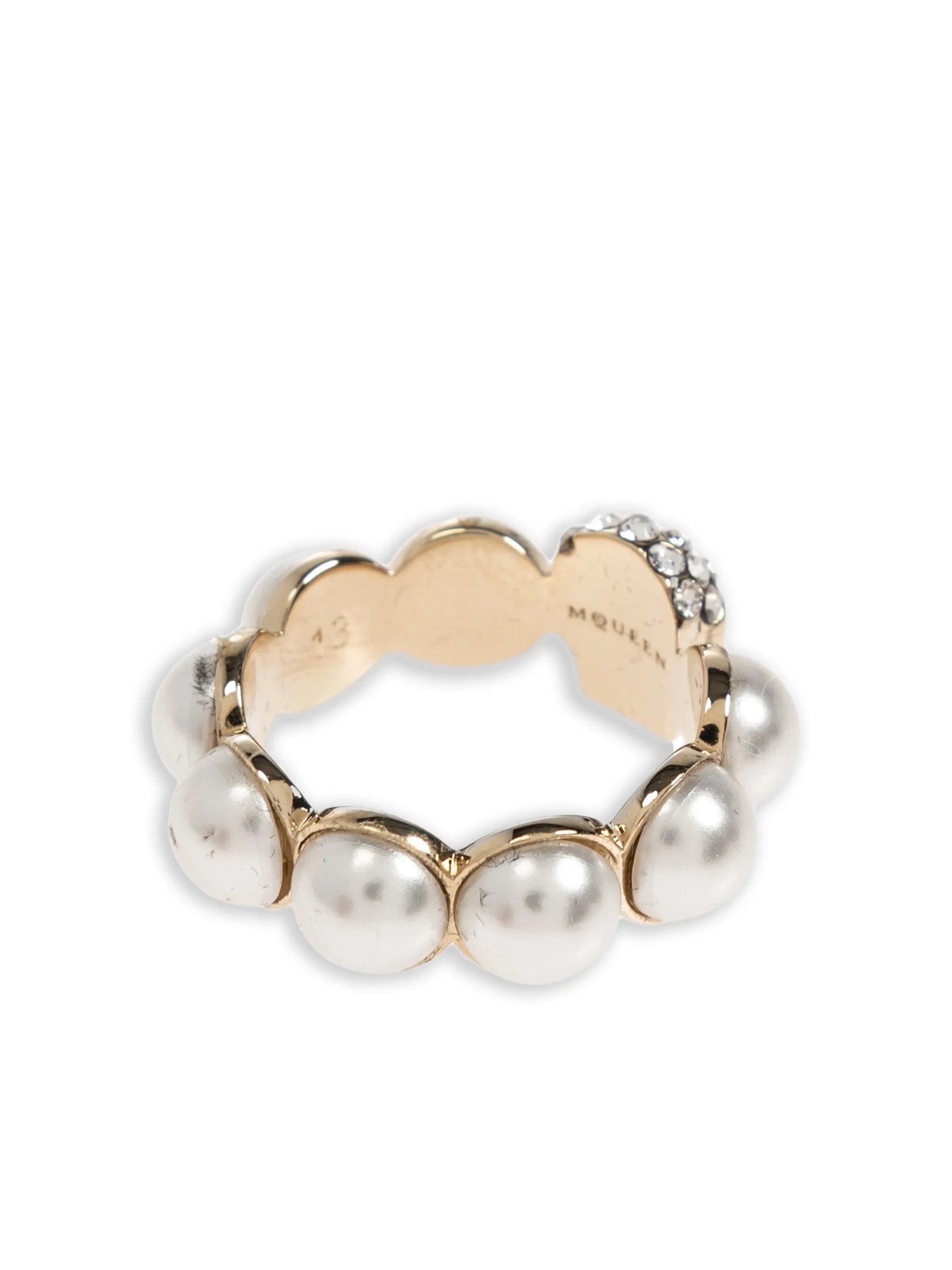 Alexander Mcqueen Skull-motif Pearl Ring - 3