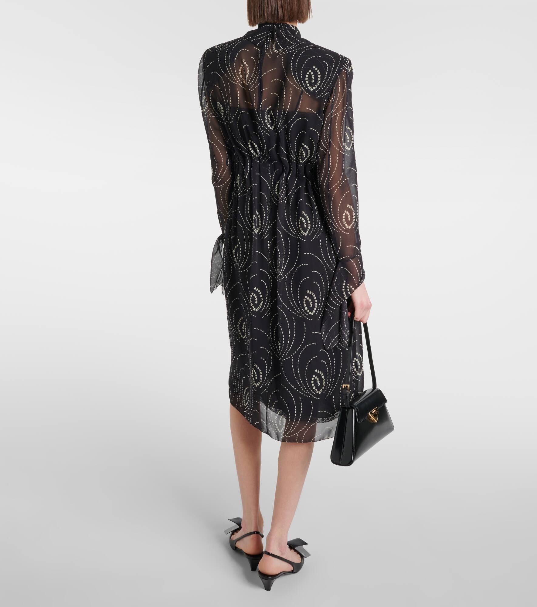 Printed georgette midi dress - 3