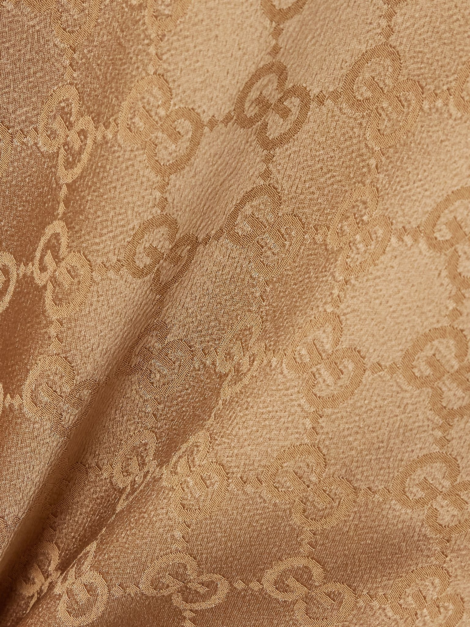 GG hammered satin-jacquard shirt Brass - 5