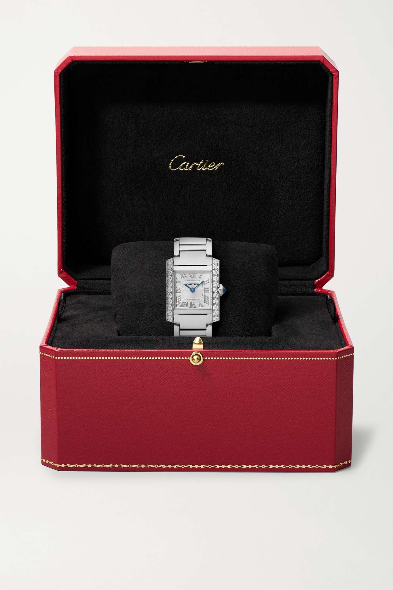 Tank Française 25mm small stainless steel diamond watch - 7