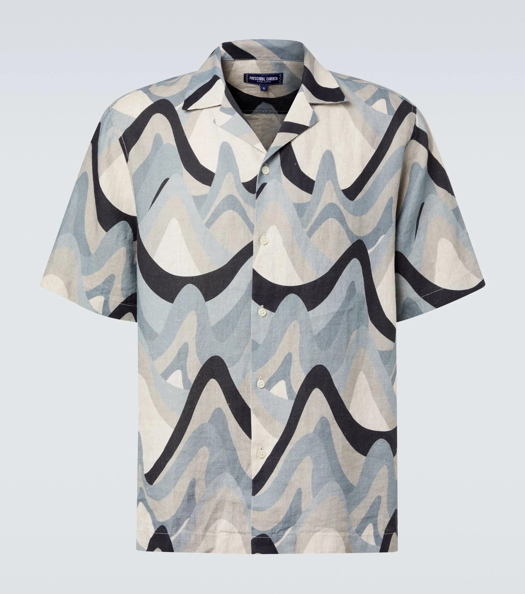 Roberto printed linen bowling shirt - 1
