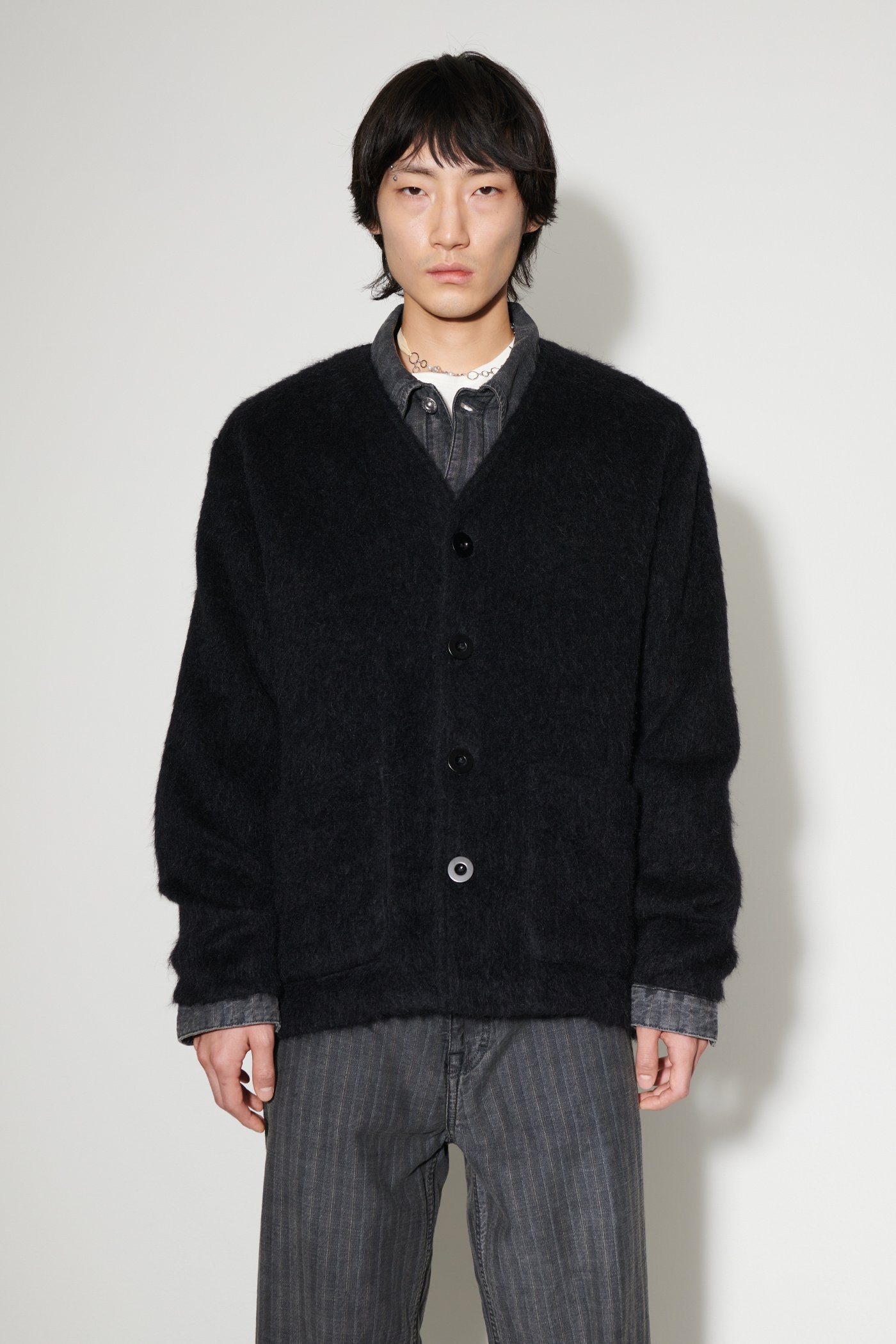 Cardigan Black Mohair - 6