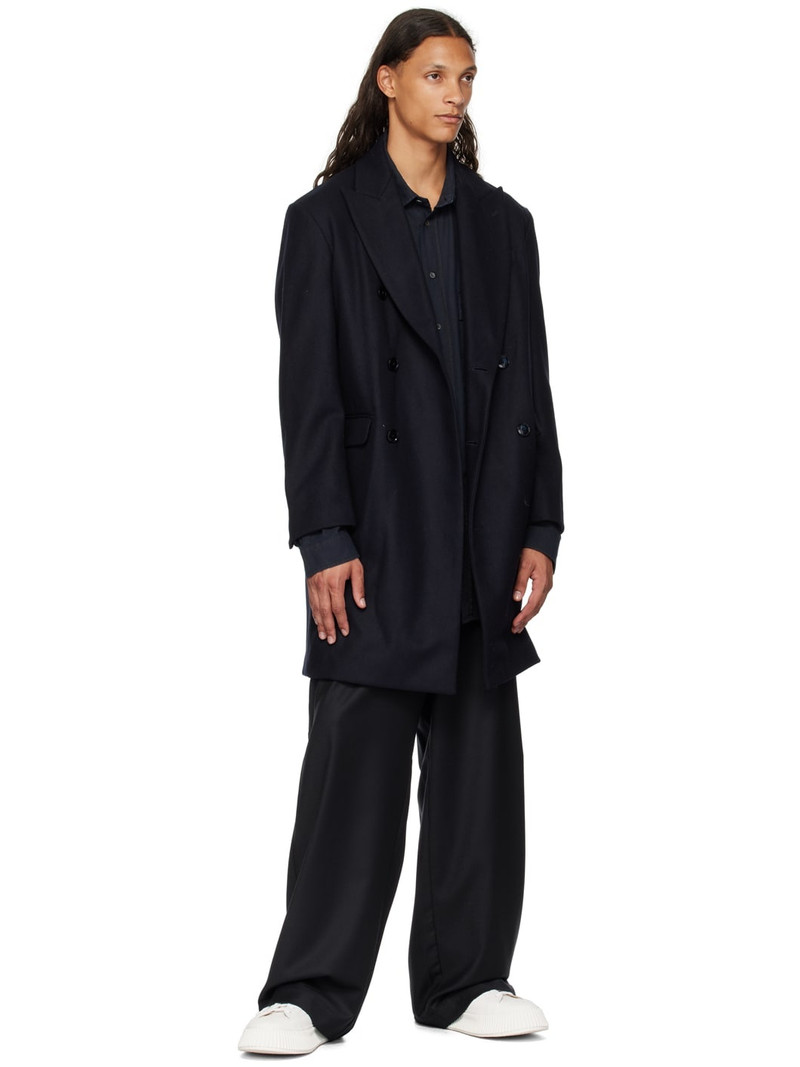 BARENA Navy Double Breasted Coat outlook