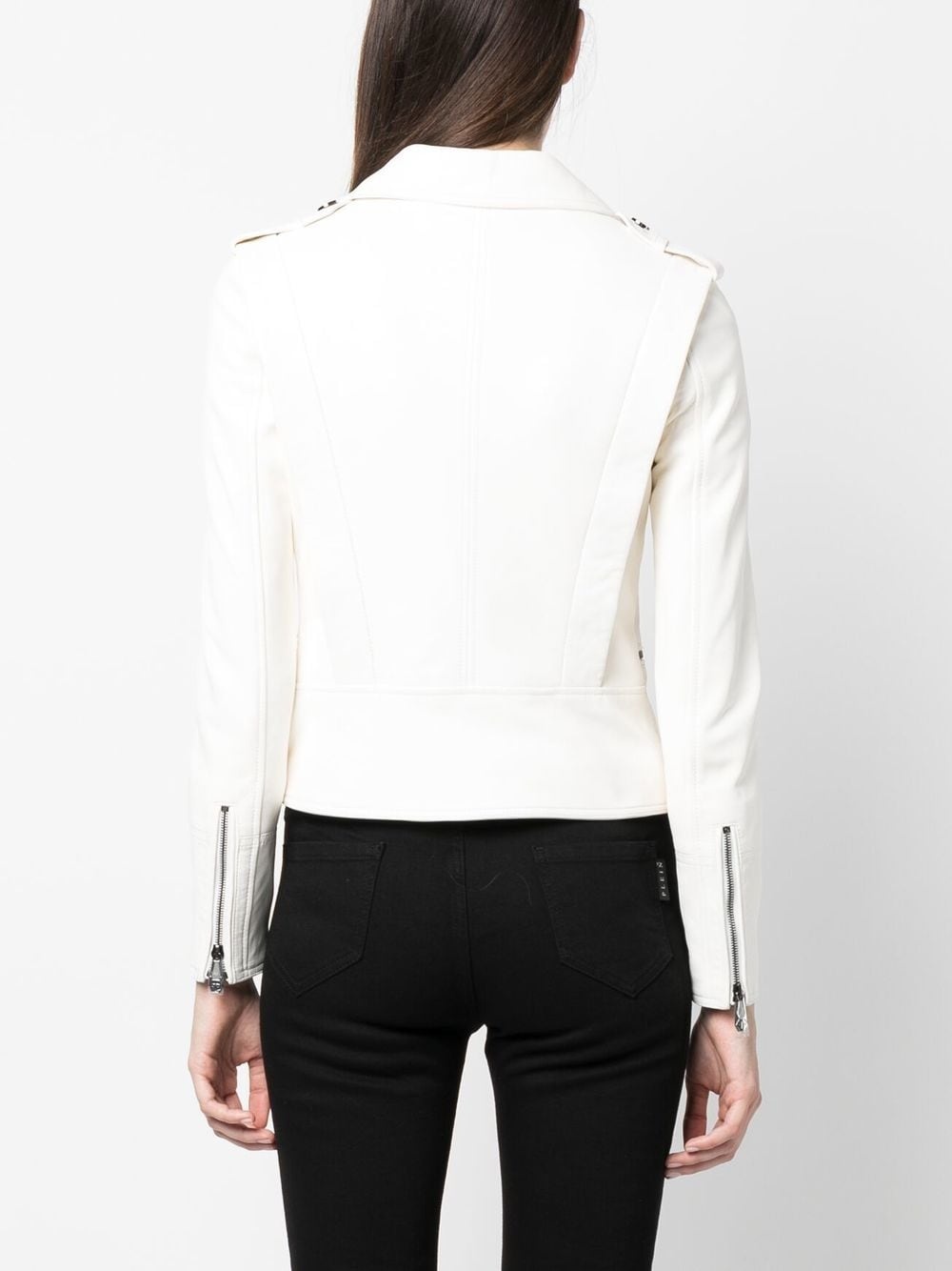 lambskin biker jacket - 4