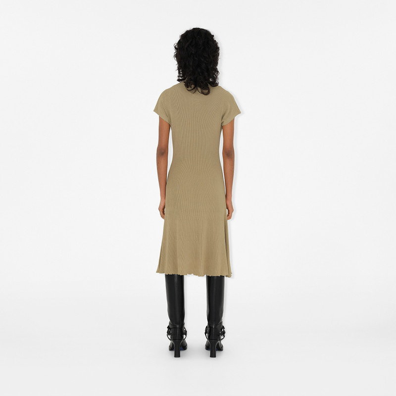 Rib Knit Polo Shirt Dress 4