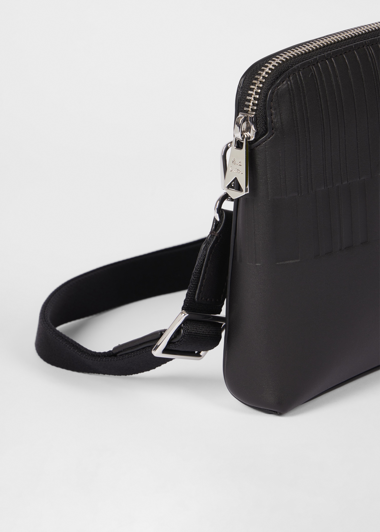 Dark Brown Leather 'Shadow Stripe' Cross-Body Bag - 8