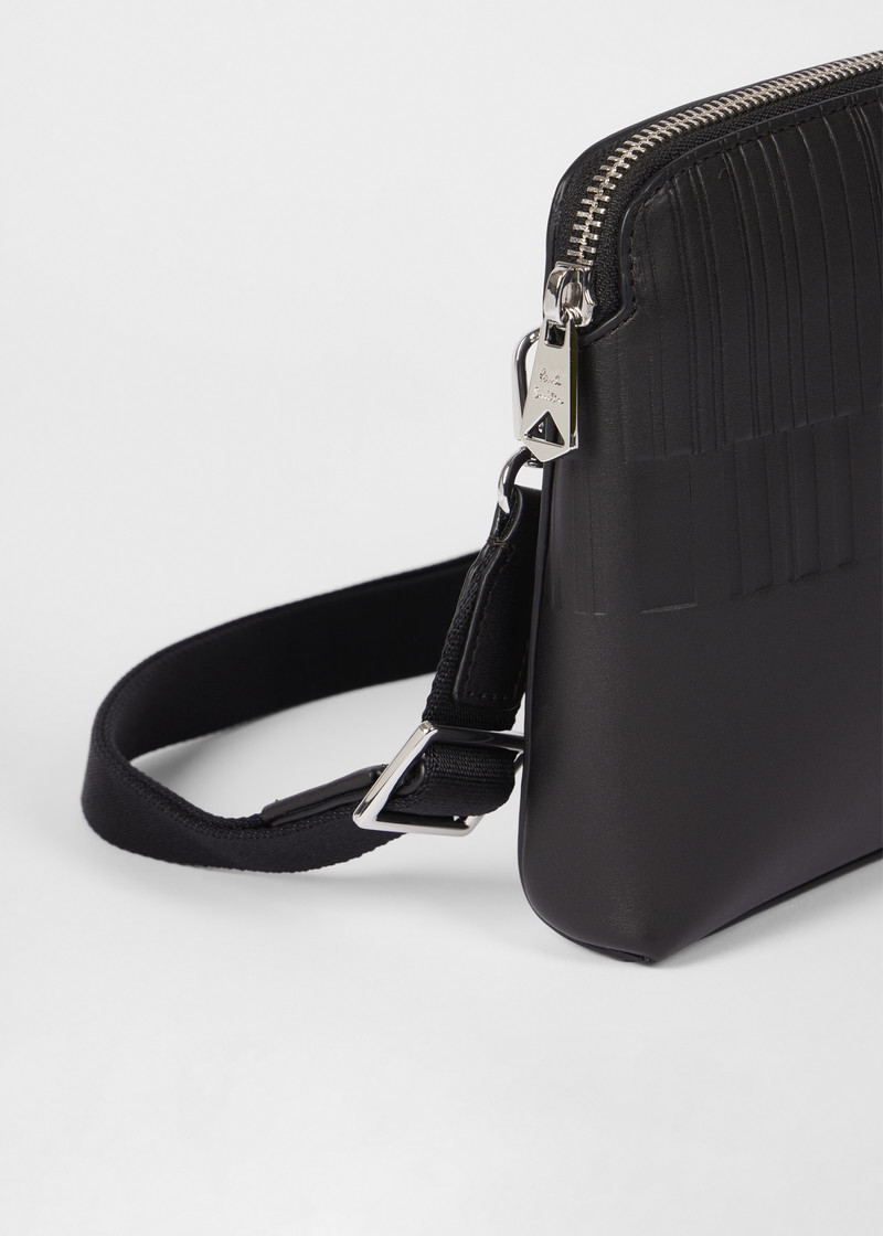 Dark Brown Leather 'Shadow Stripe' Cross-Body Bag 8