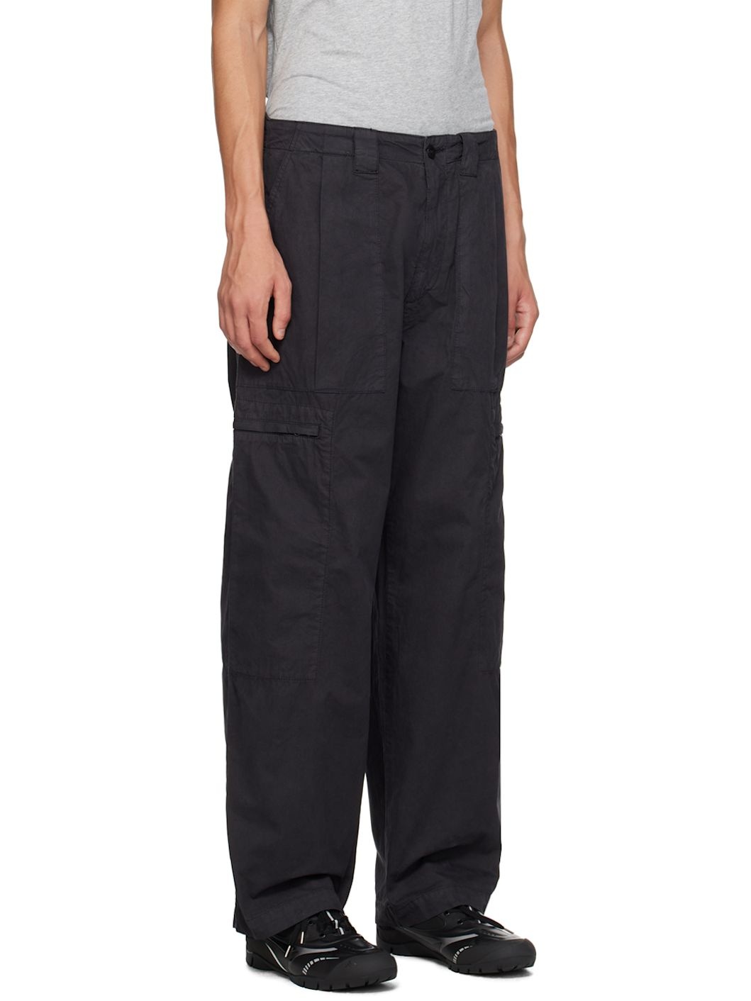 Black Micro Reps Cargo Pants - 2