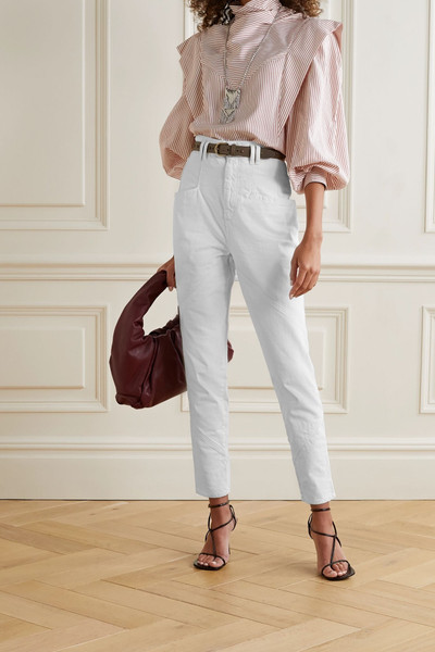 Isabel Marant Nadeloisa paneled high-rise tapered jeans outlook