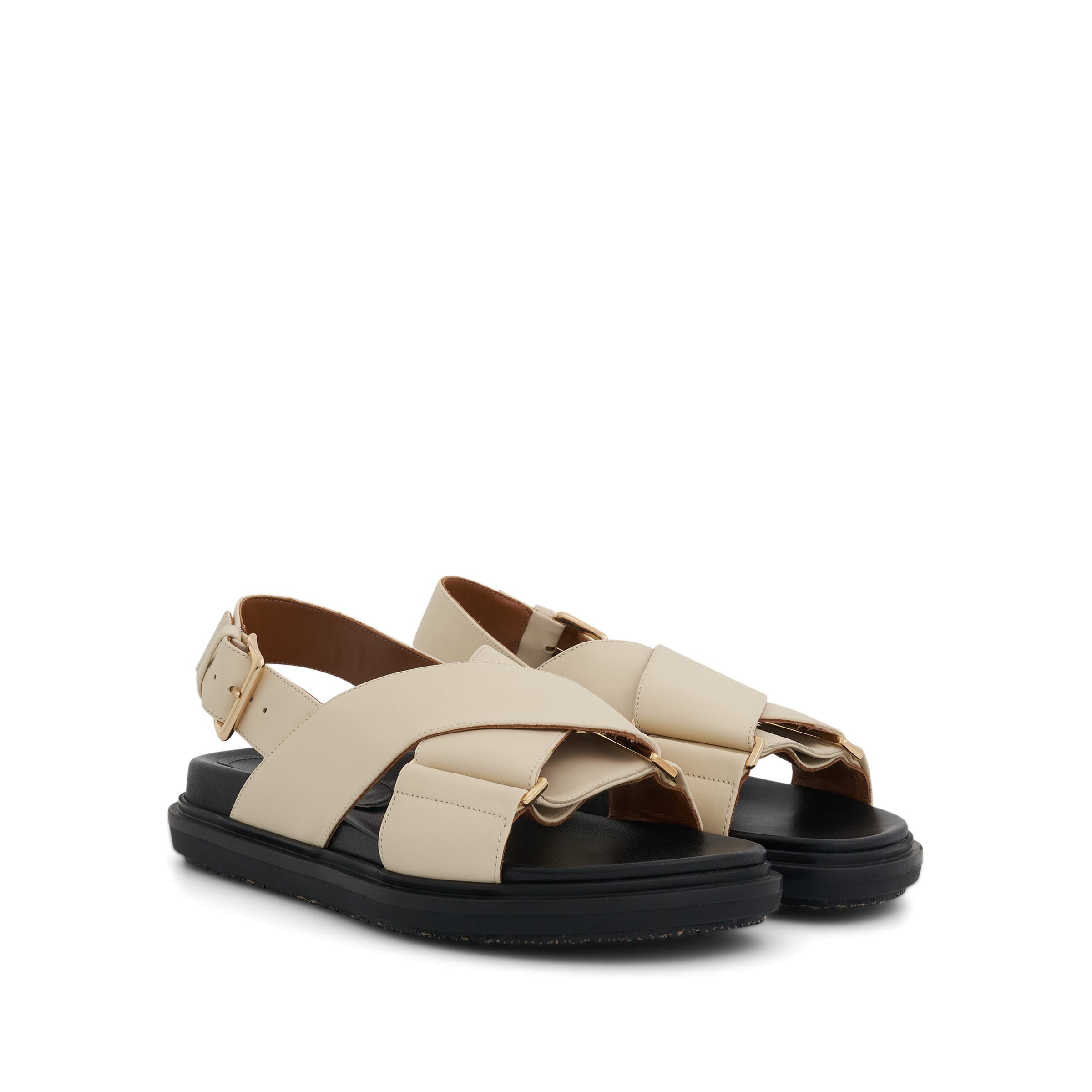 Fussbett Criscross Sandal in Silk White - 2