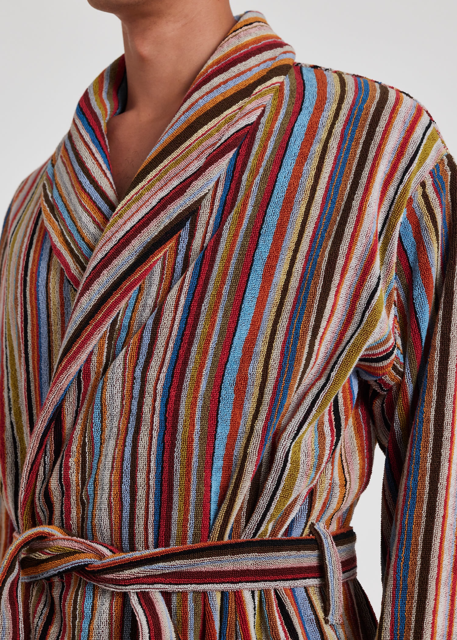 Paul Smith Signature Stripe Cotton Dressing Gown REVERSIBLE