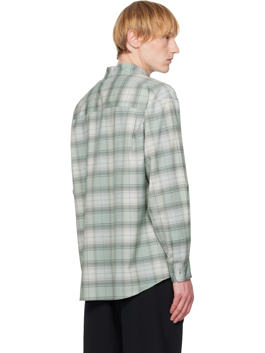 AURALEE Blue Super Light Wool Check Shirt | REVERSIBLE