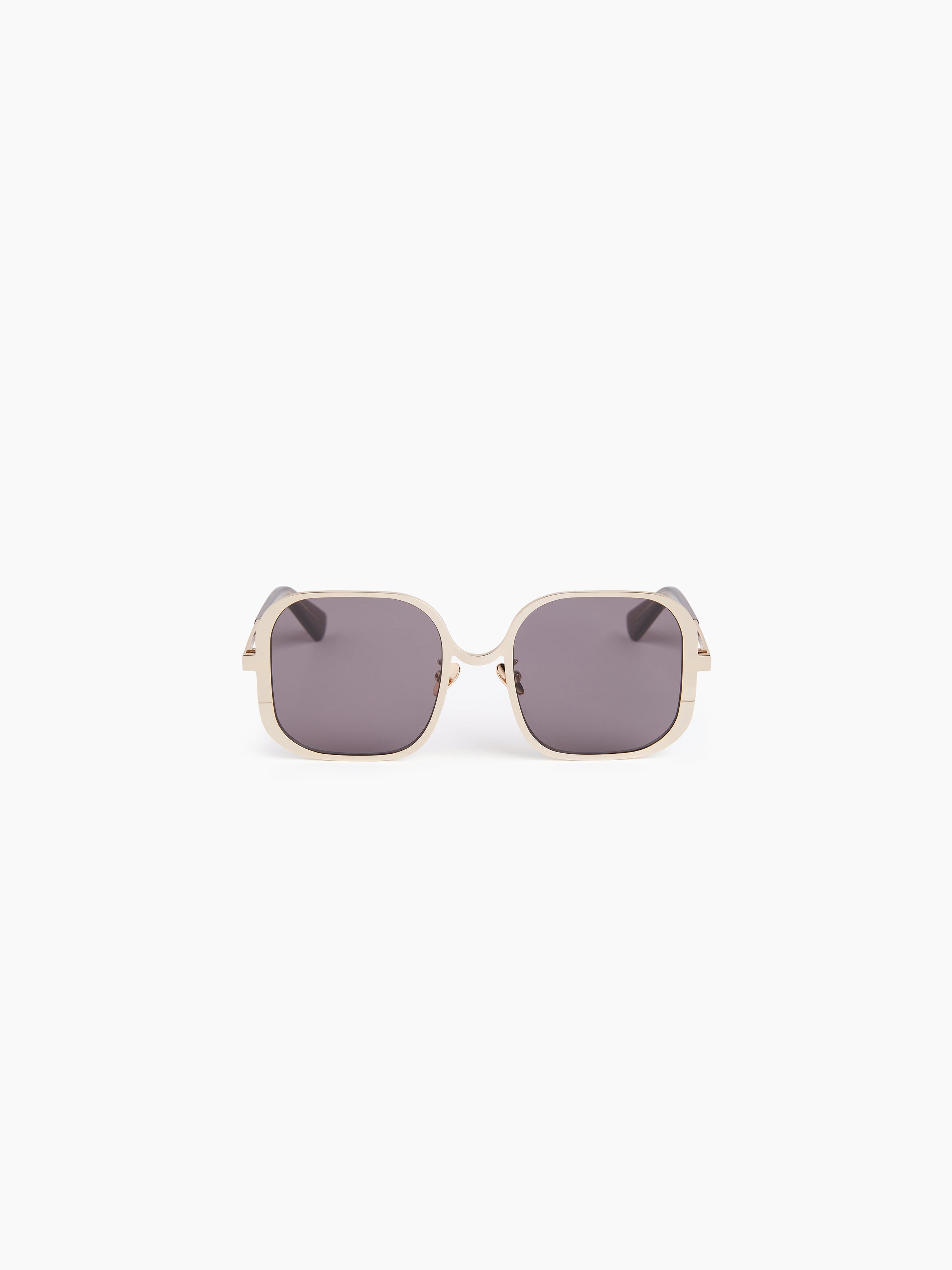 Upside-down square shiny rose gold Sunglasses - 1