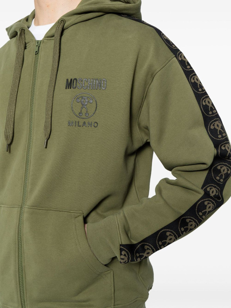 logo-print zip-up organic cotton hoodie 5