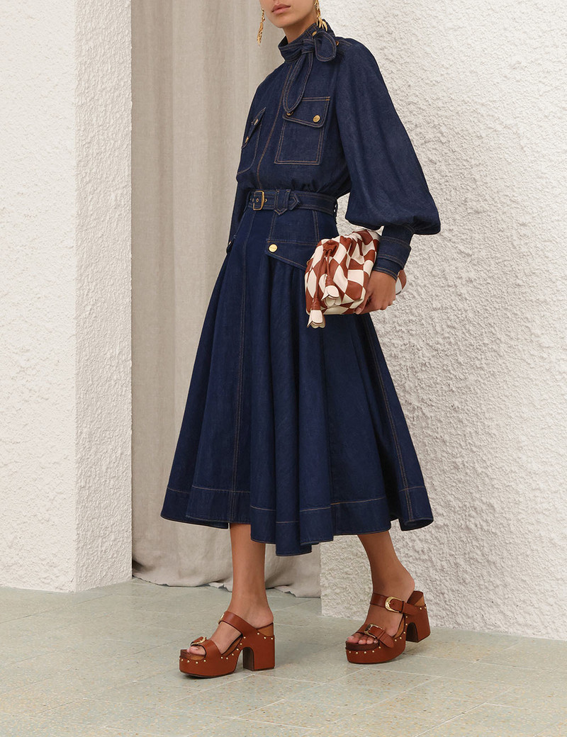 DENIM UTILITY MIDI SKIRT 3