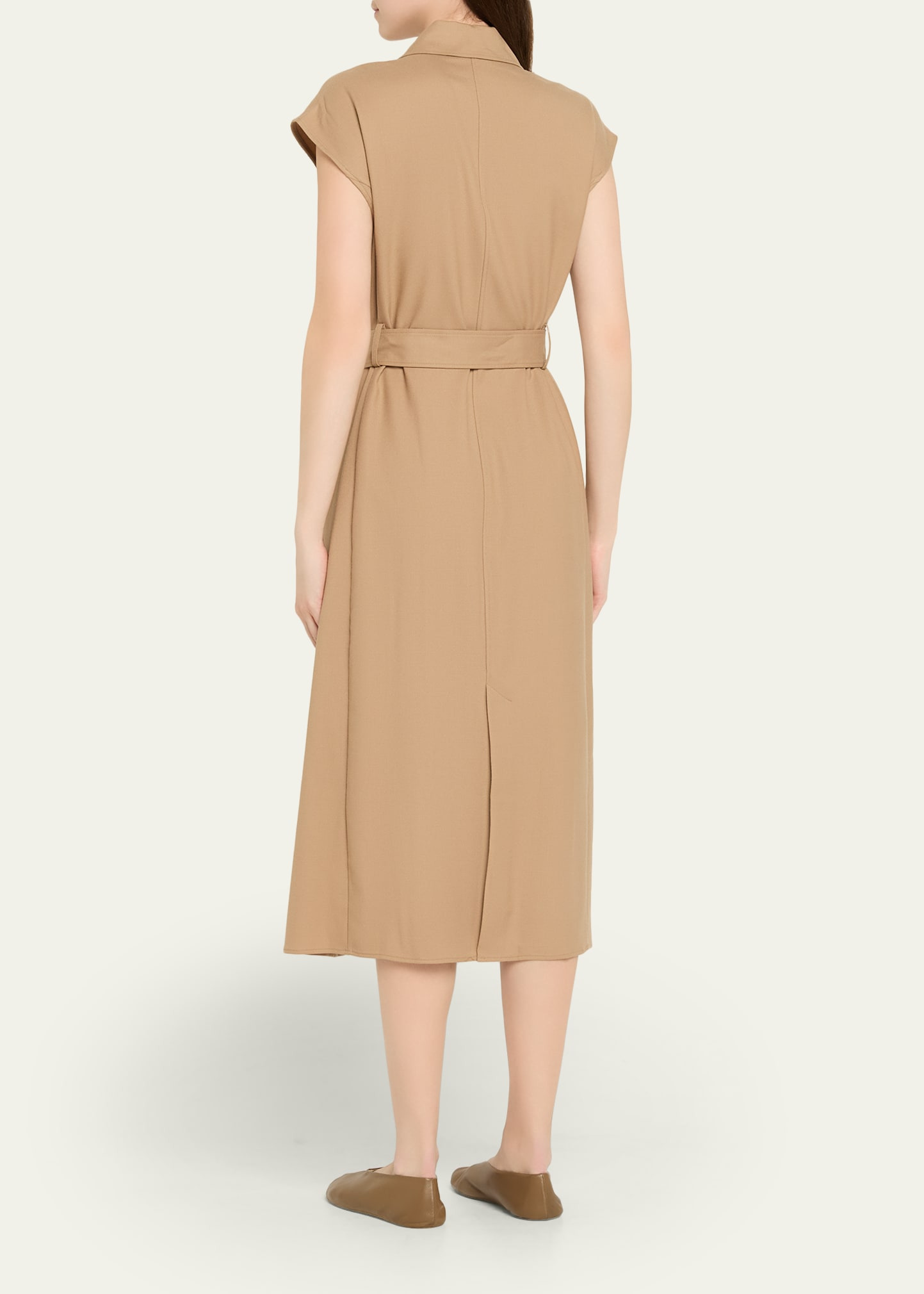 Trench-Style Wool Maxi Dress - 3