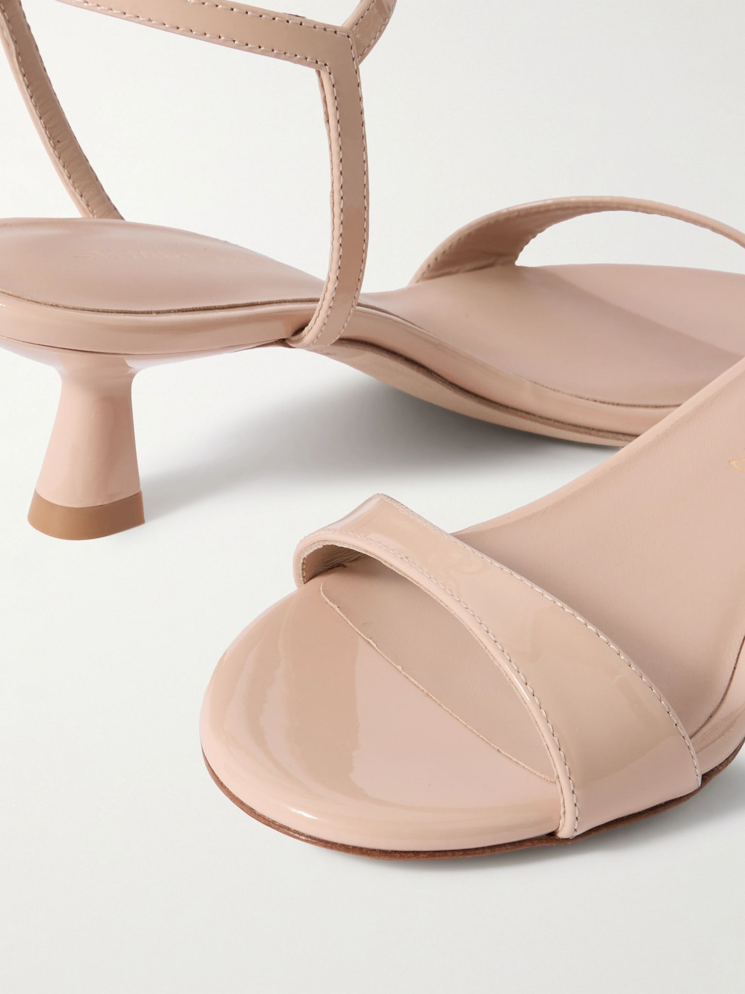 Nudist Wrap patent-leather sandals Beige - 4
