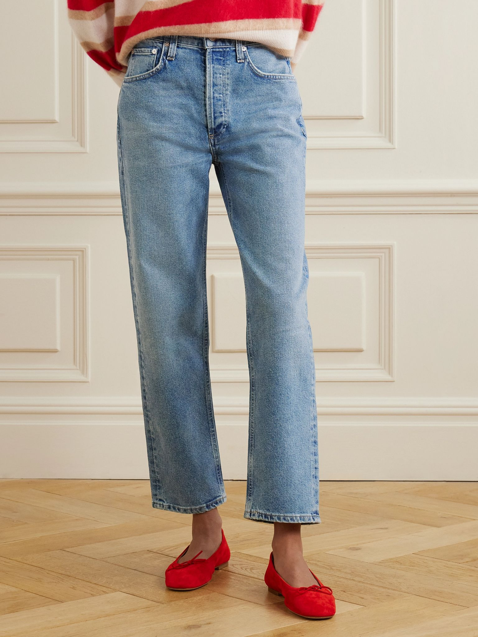 Delfina high-rise straight-leg jeans Light denim - 3