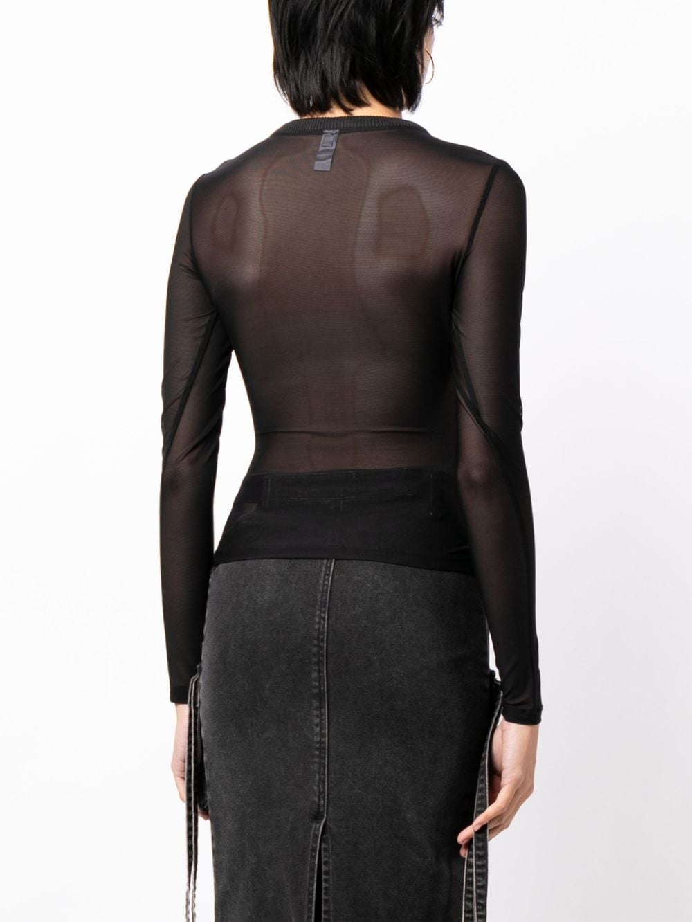 mesh long-sleeved top - 4