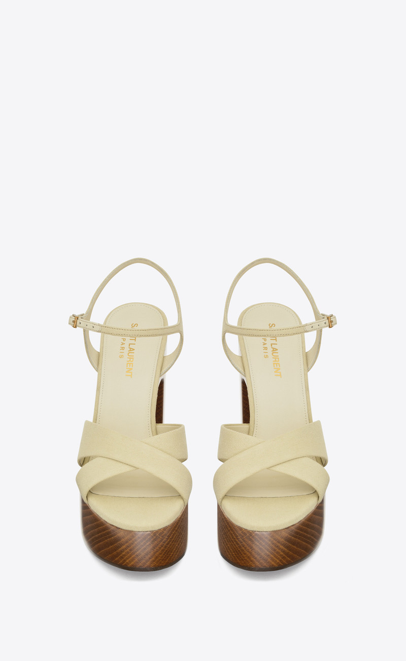 SAINT LAURENT bianca platform sandals in canvas outlook