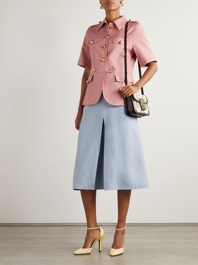 Valentino Cashmere and cotton-blend canvas jacket Pink outlook