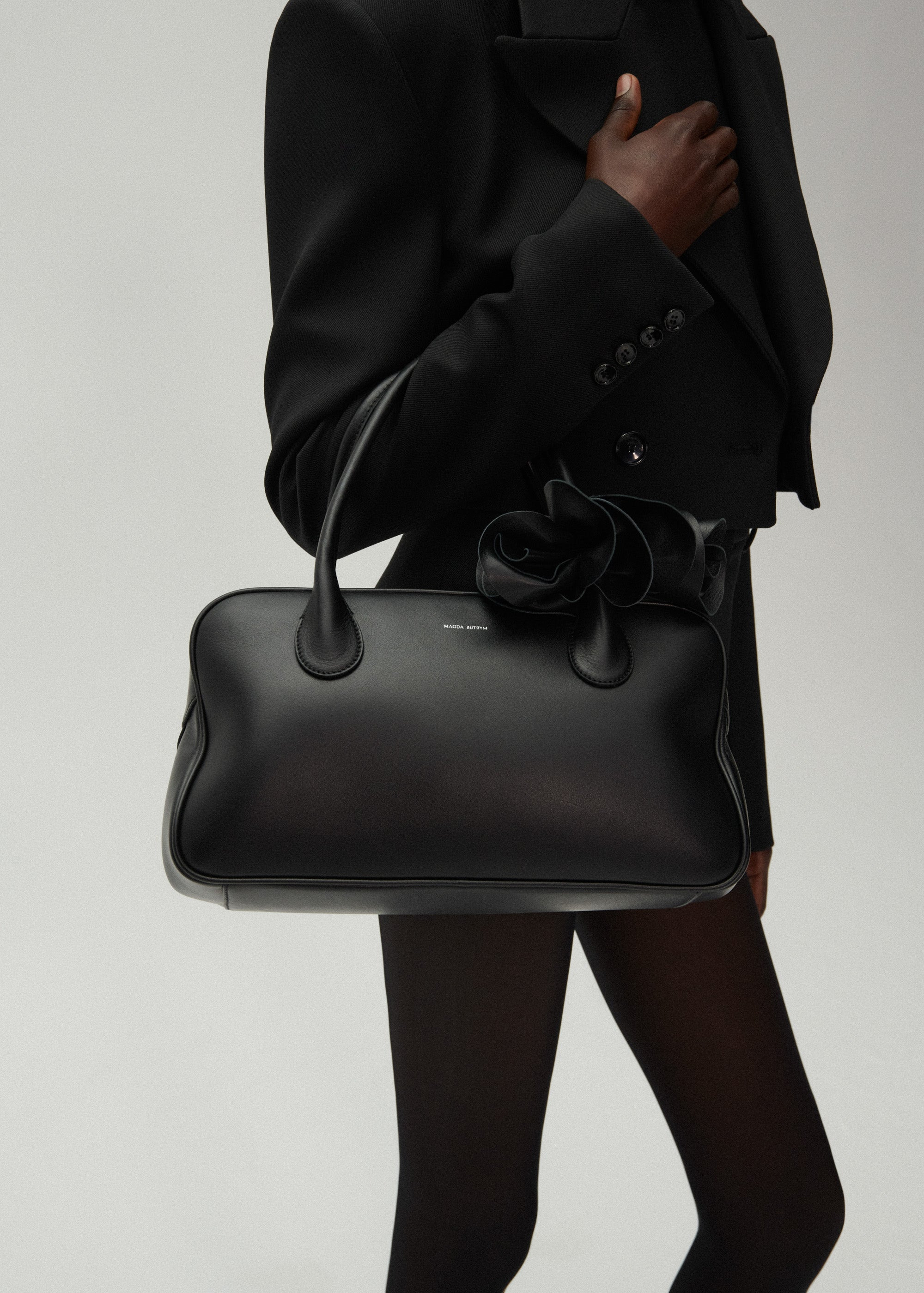 Brigitte bag in black leather and silver - 4