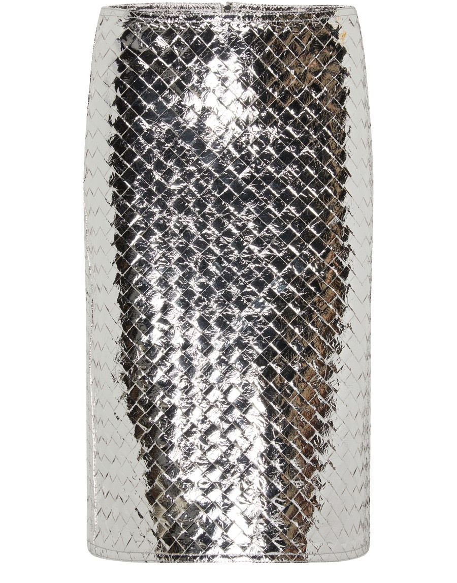Intrecciato lamb leather Metallic Skirt - 1