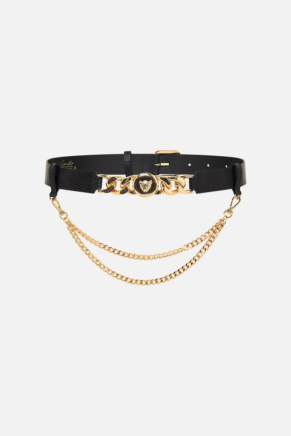 LEOPARD BUTTON BELT WITH CHAIN - 1
