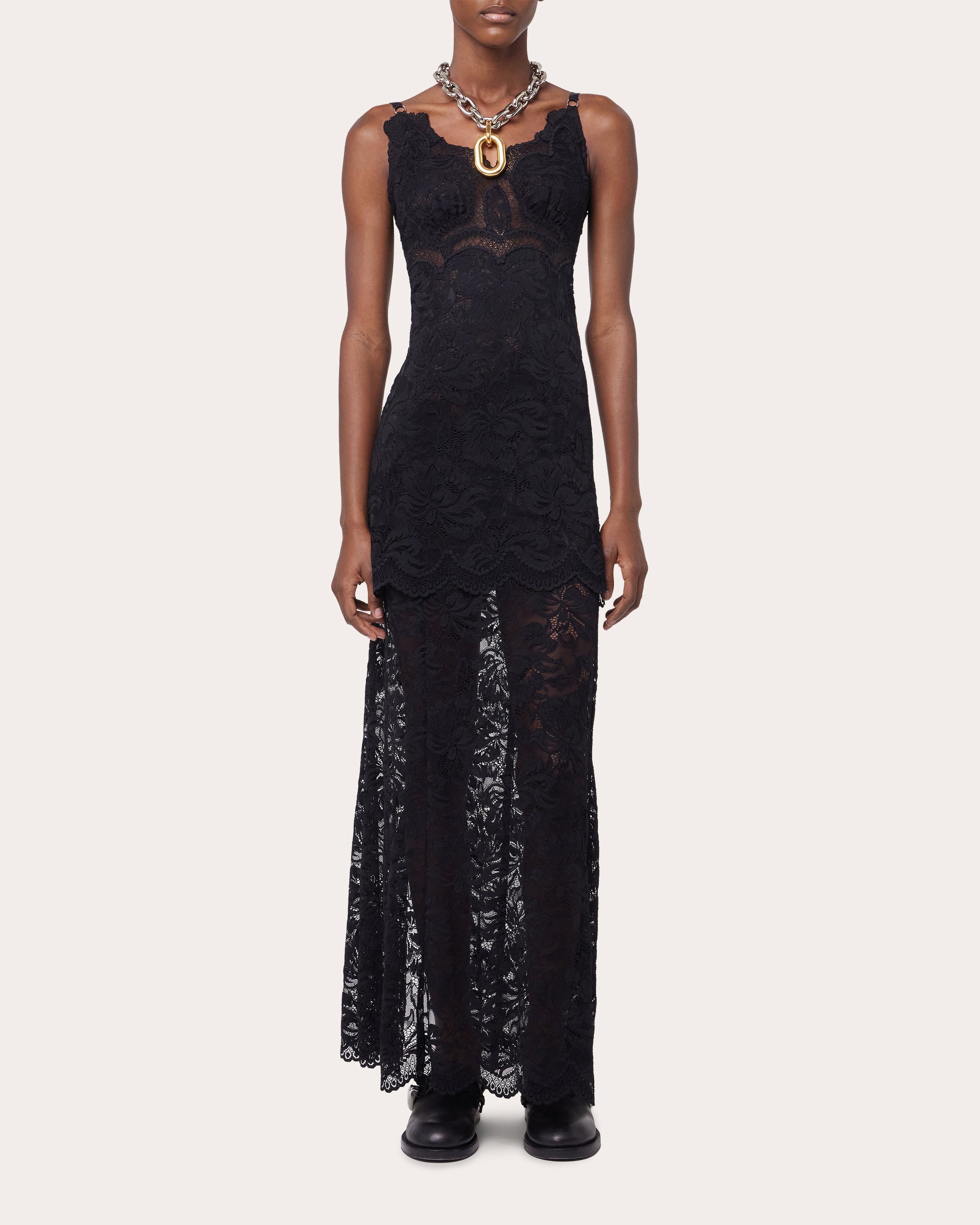 Floral Lace Sleeveless Maxi Dress - 2