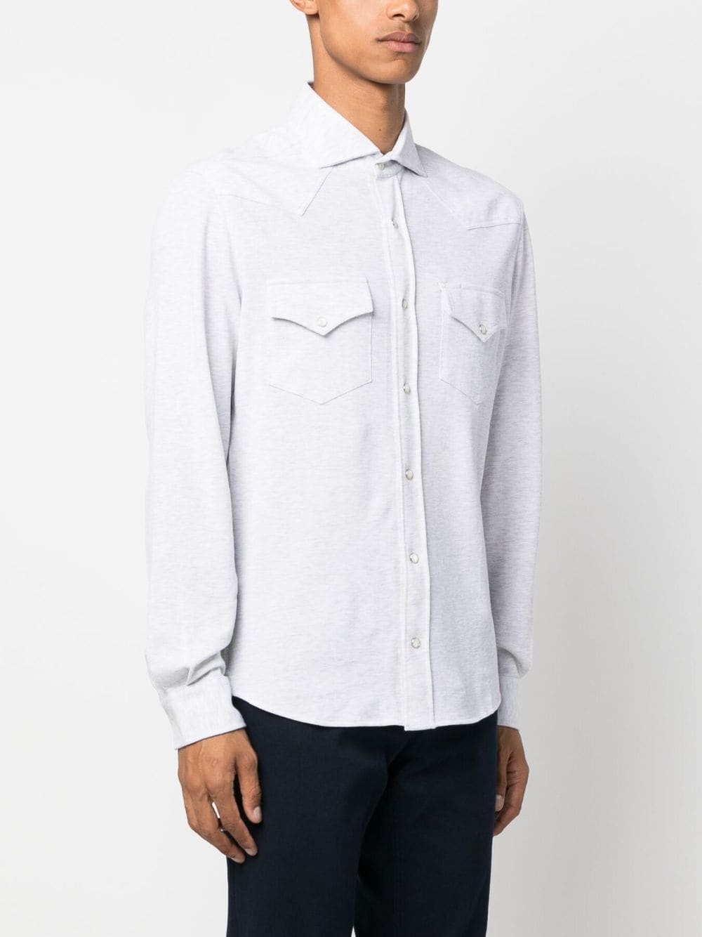 chest-pocket cotton shirt - 3