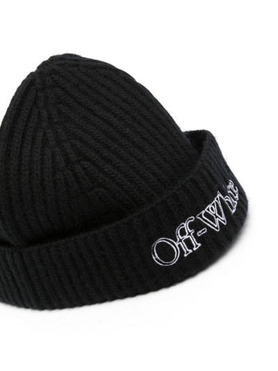Off-White Bookish ribbed-knit beanie hat outlook