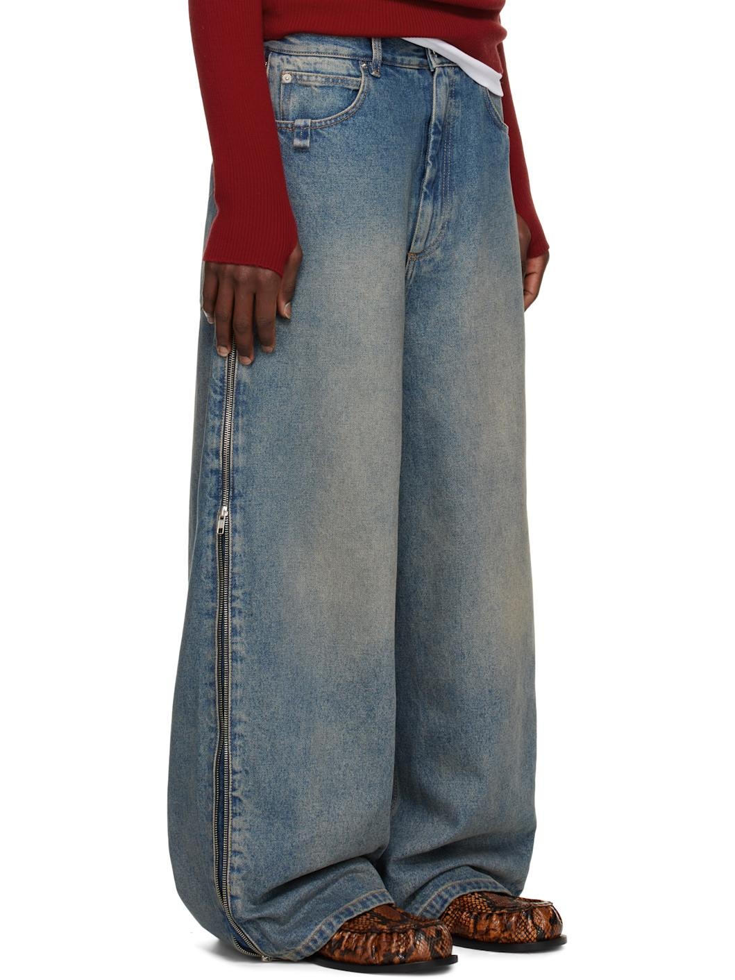 Blue Side Zip Jeans - 2