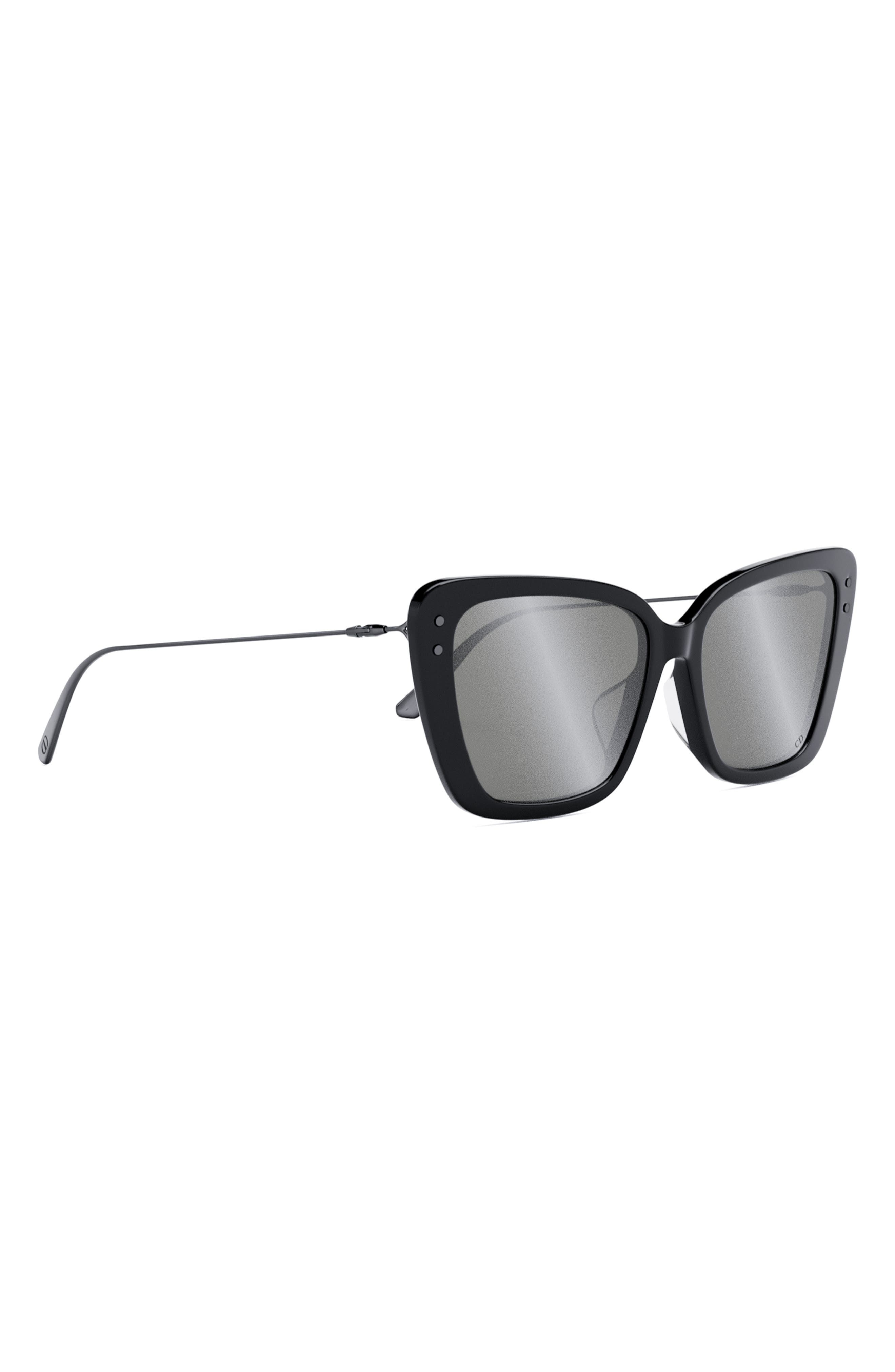 MissDior B5I 54mm Butterfly Sunglasses in Shiny Black /Smoke Mirror at Nordstrom - 6