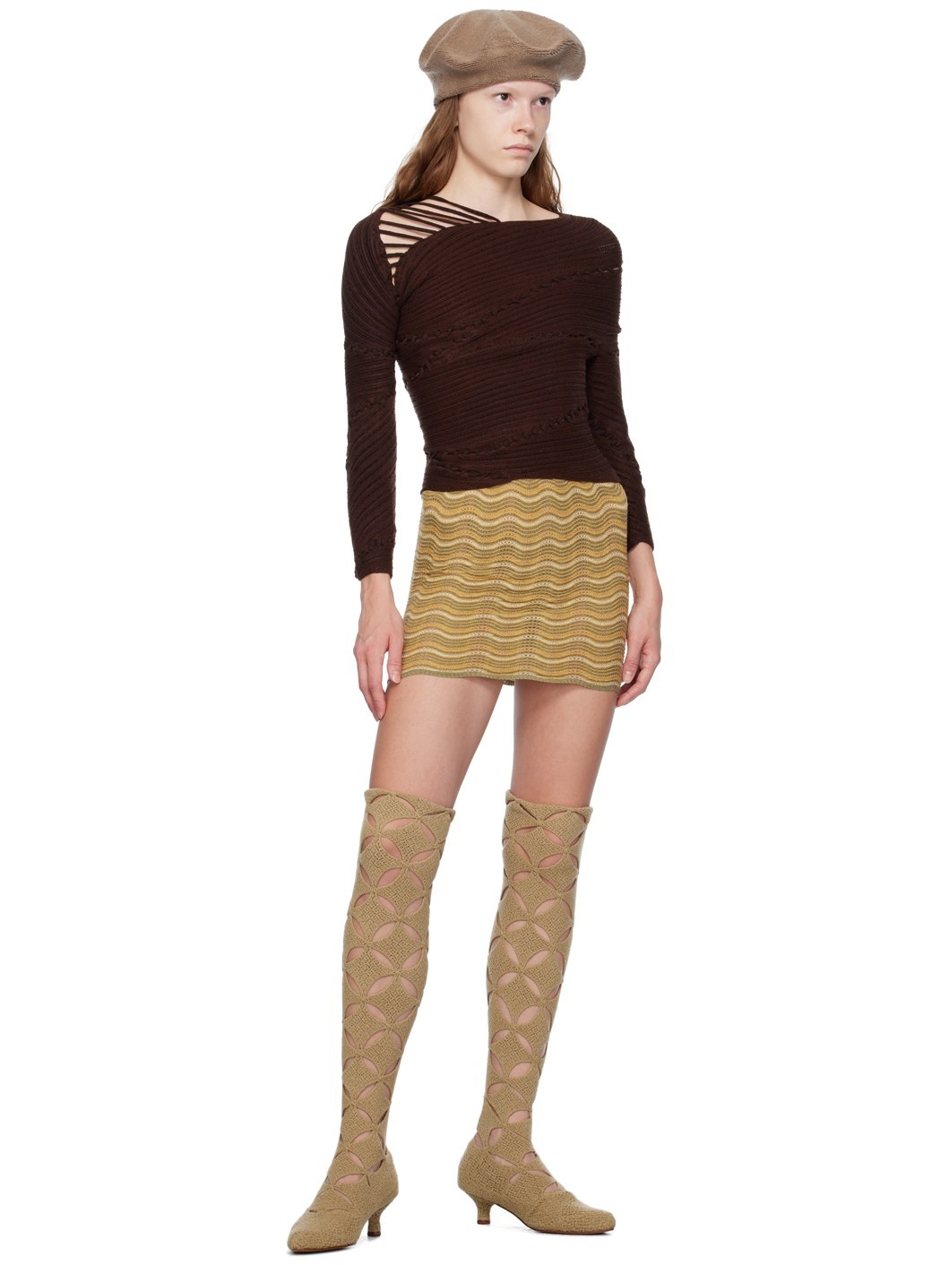 SSENSE Exclusive Green & Orange Miniskirt - 4