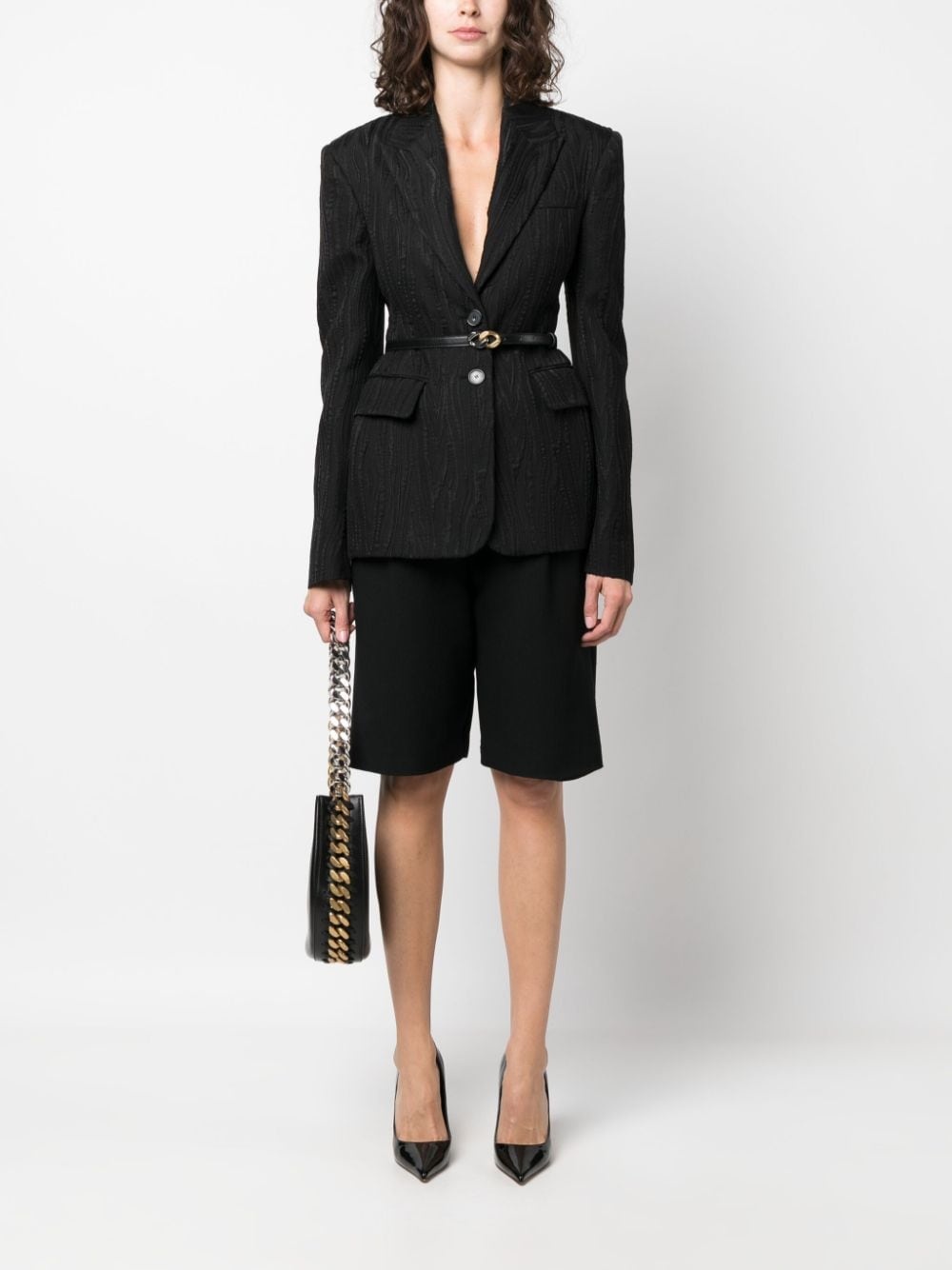 jacquard single-breasted blazer - 2