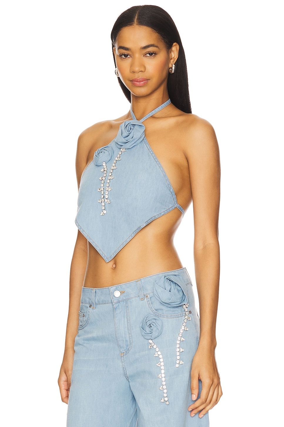 Crystal Rosette Handkerchief Top - 3