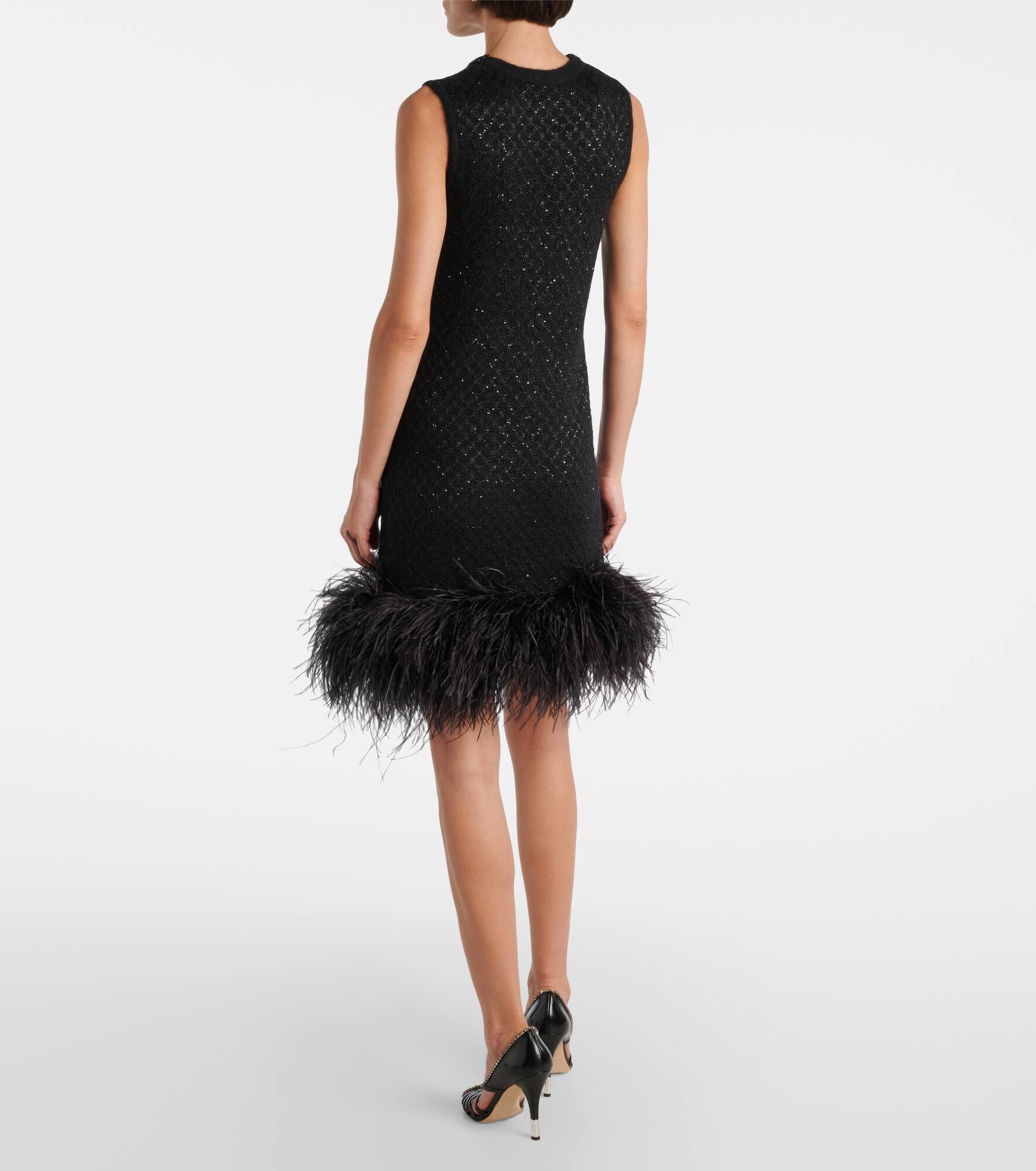 Novara feather-trimmed minidress - 3