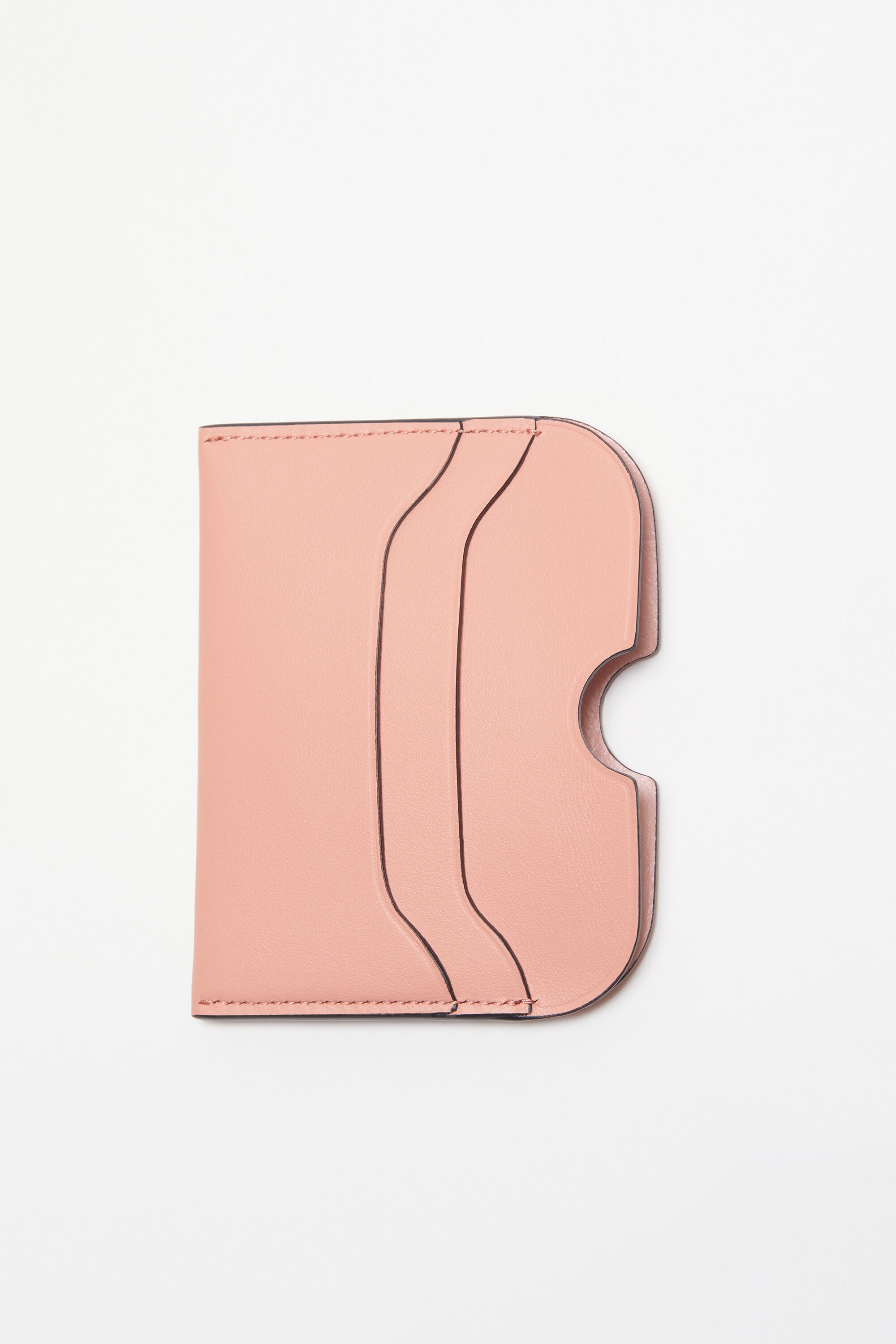 Leather card holder - Salmon pink - 6