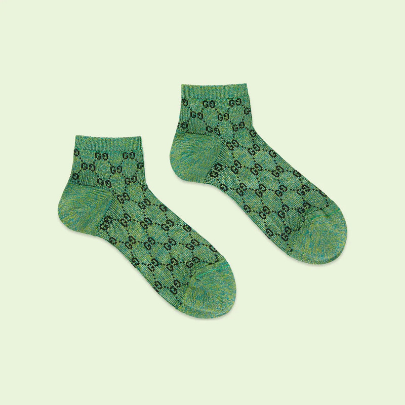 GUCCI GG lamé ankle socks outlook
