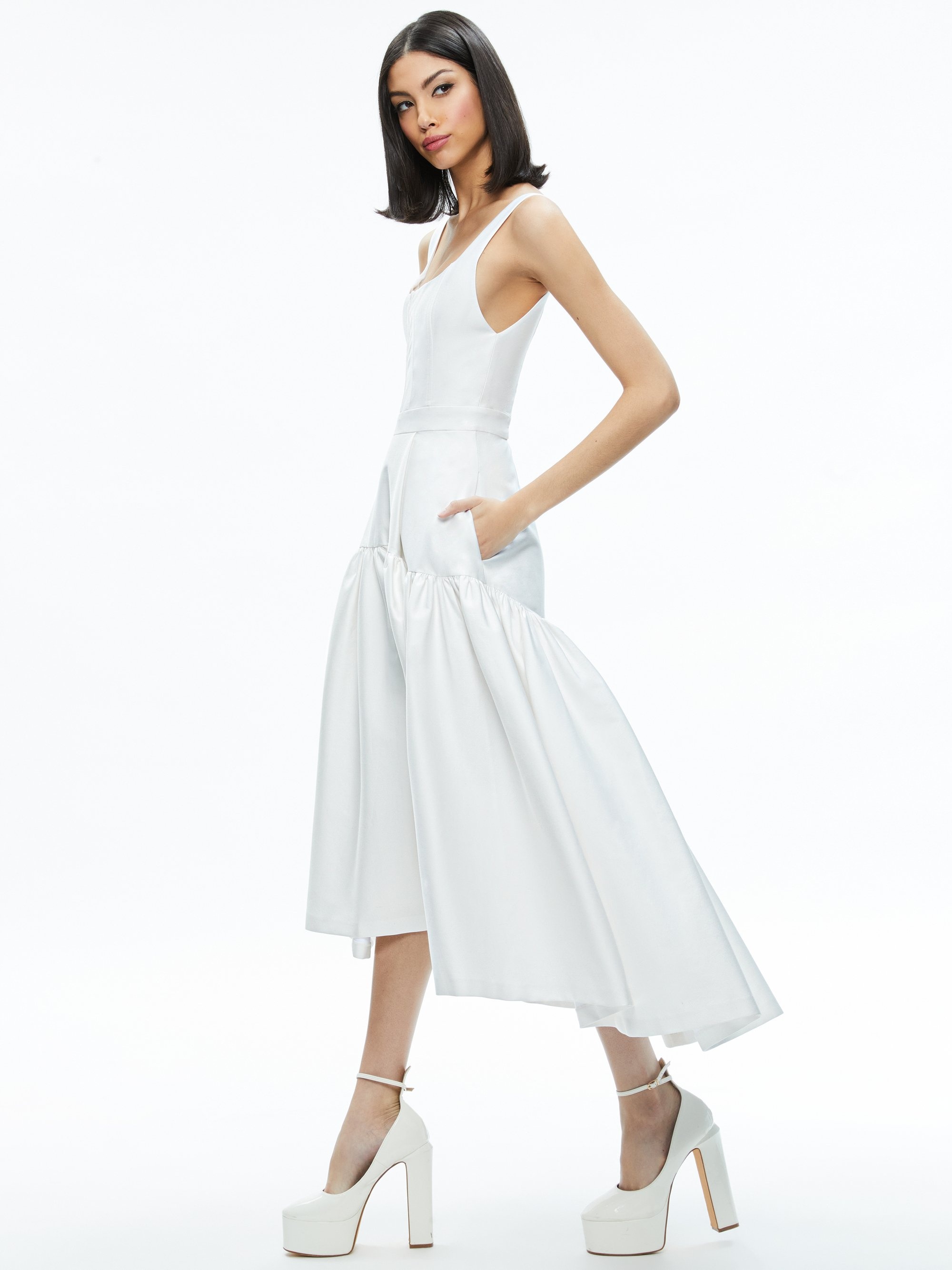 DIANA SLEEVELESS STRUCTURED MIDI DRESS - 6