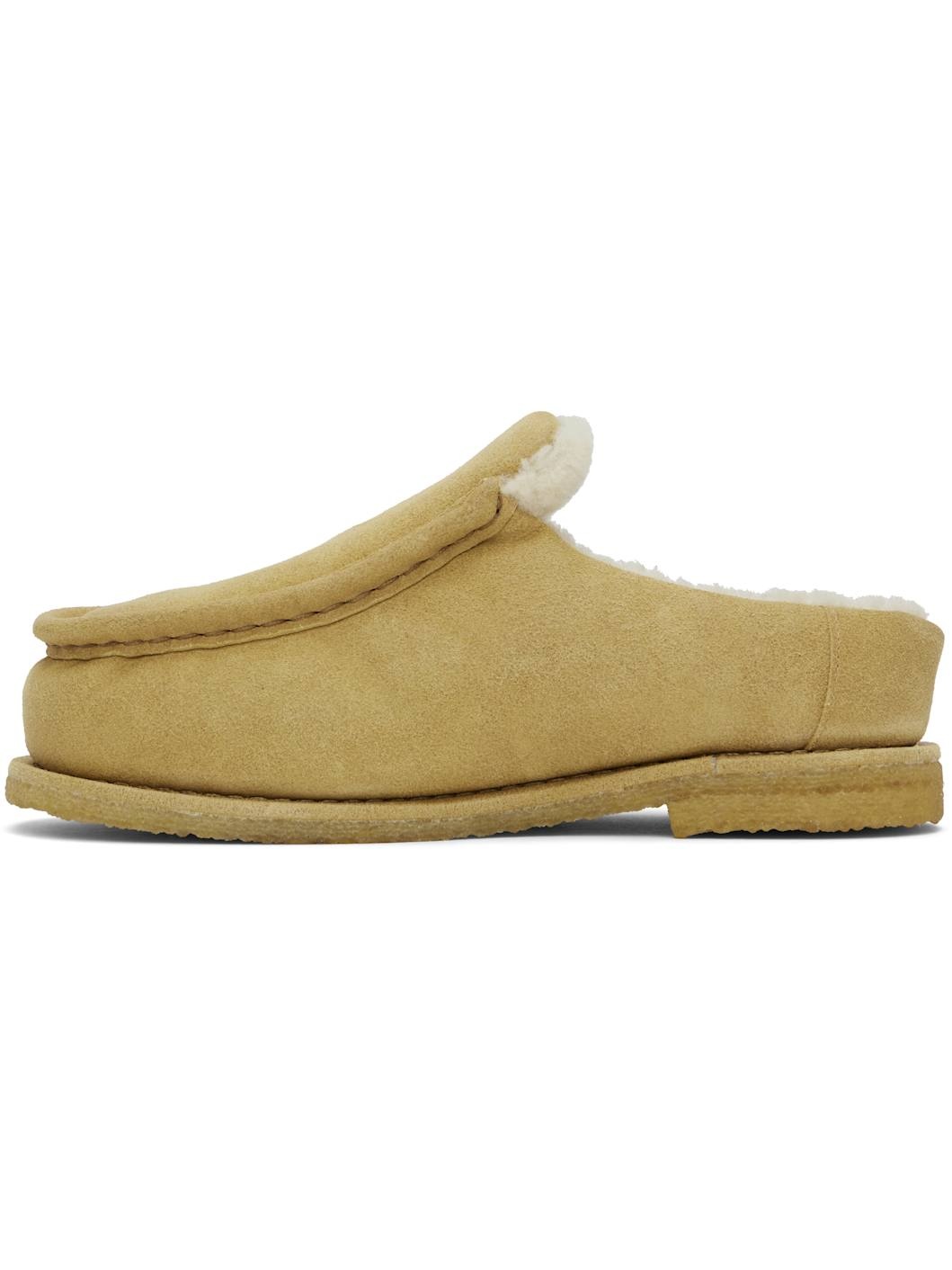 Tan Nubuck Mules - 3